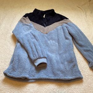 Fluffy fleece chevron hoodie